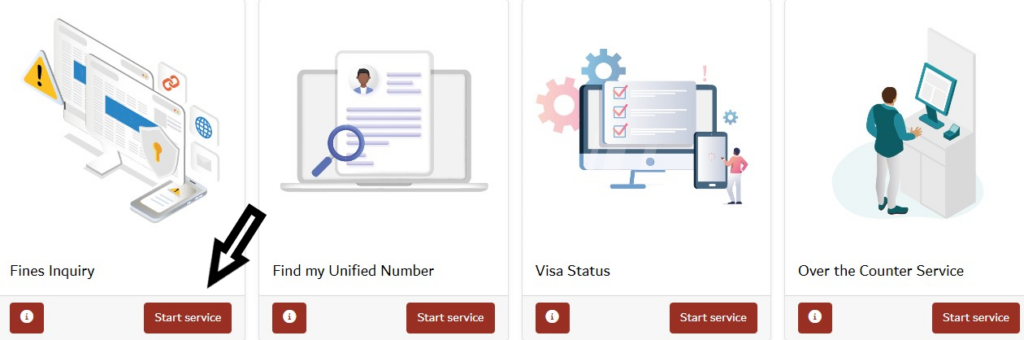 uae visa fine check online step by step