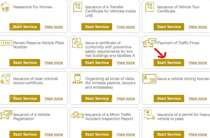uae traffic fine check online for all Emirates