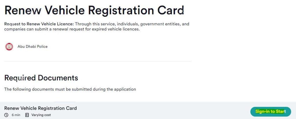 how to renewal vehicle registration online in UAE