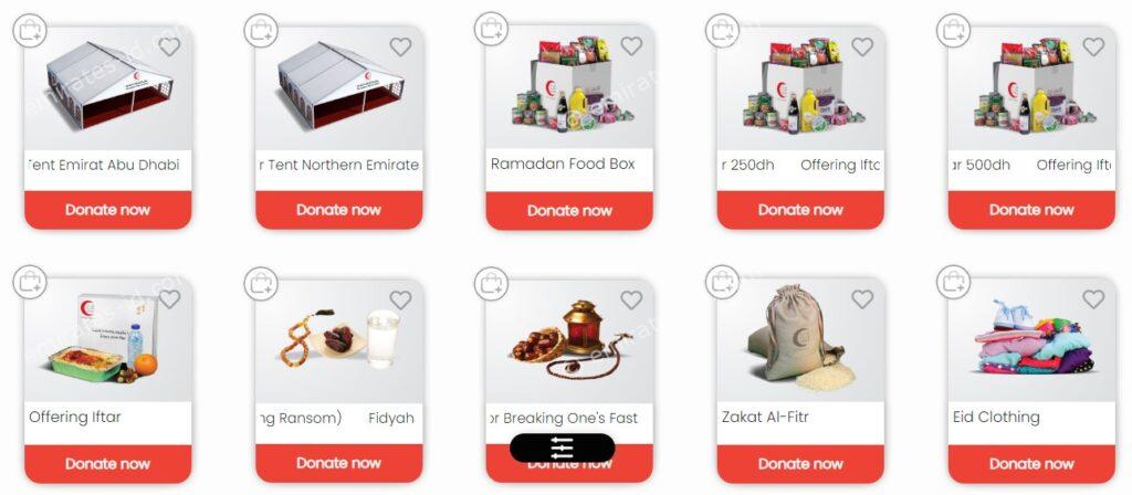 red crescent uae authority contact number and online donation